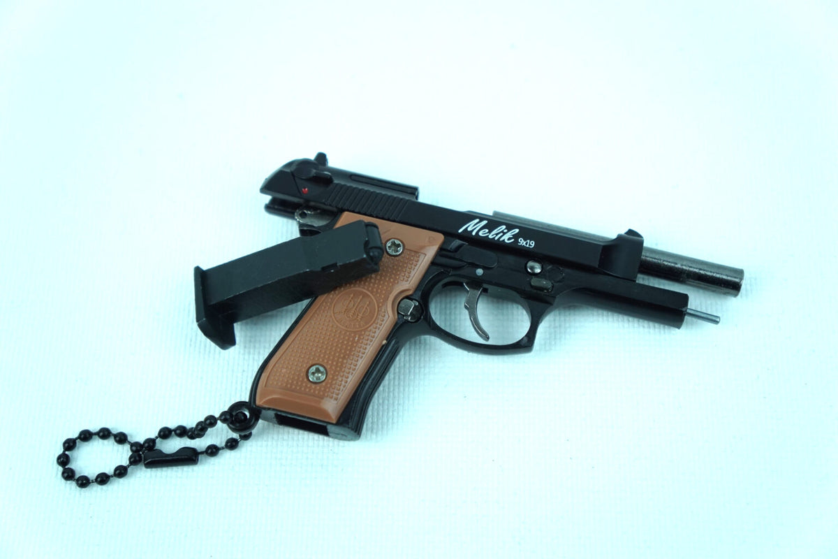 Beretta 9×19 Tabanca Gerçekçi Sökülebilir ve Kurulabilir Metal Anahtarlık