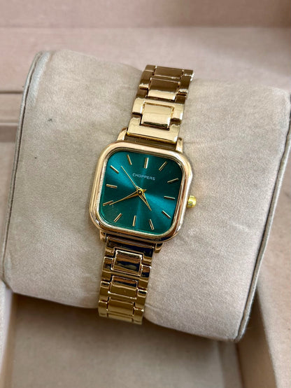 Kişiye Özel Kordonuna İsim Yazılır Kadın Saat Yeşil Altın