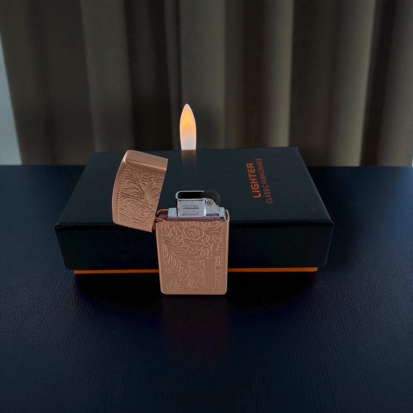 Klasik Desenli Metal Gazlı Çakmak