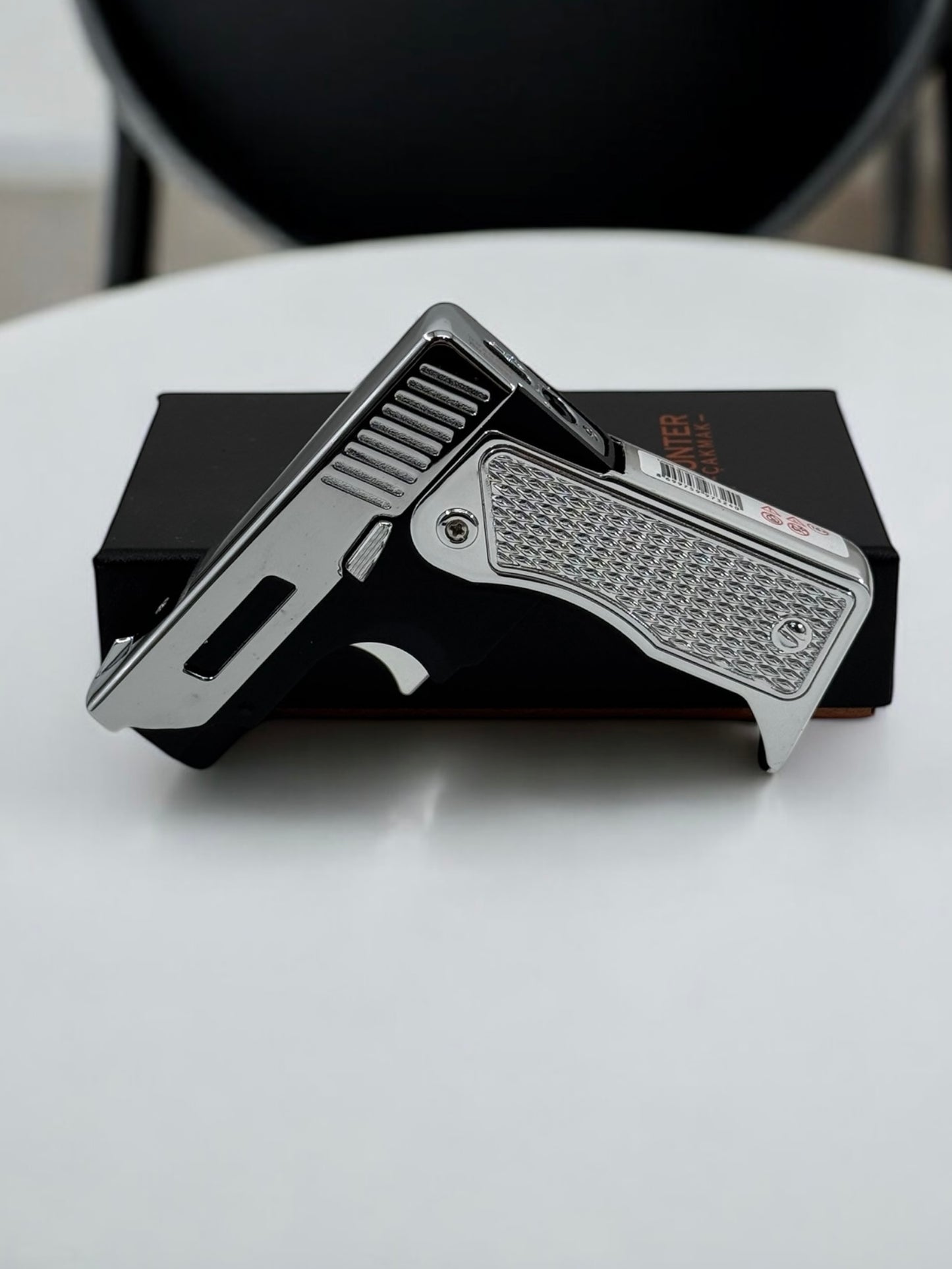 Hem Şarjlı Hem Gazlı Katlanır Tabanca Şeklinde Çakmak 5331