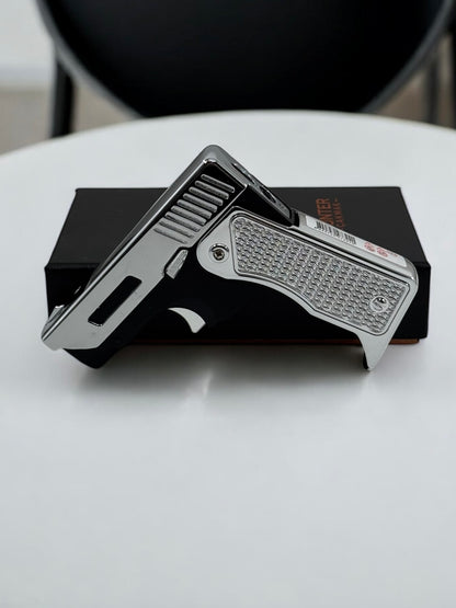 Hem Şarjlı Hem Gazlı Katlanır Tabanca Şeklinde Çakmak 5331