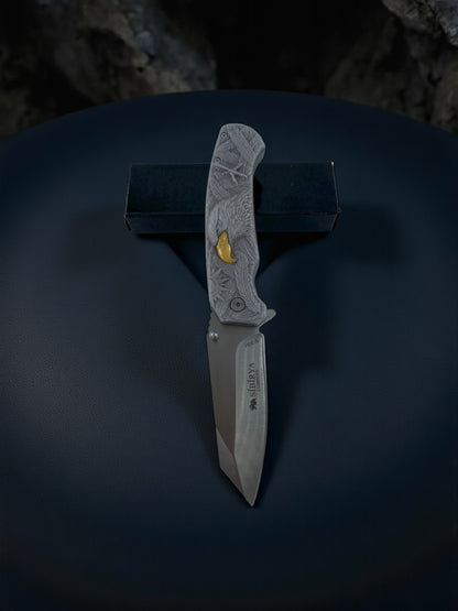 Sibirya Kartal Kabartma Desenli Taktik Çakı