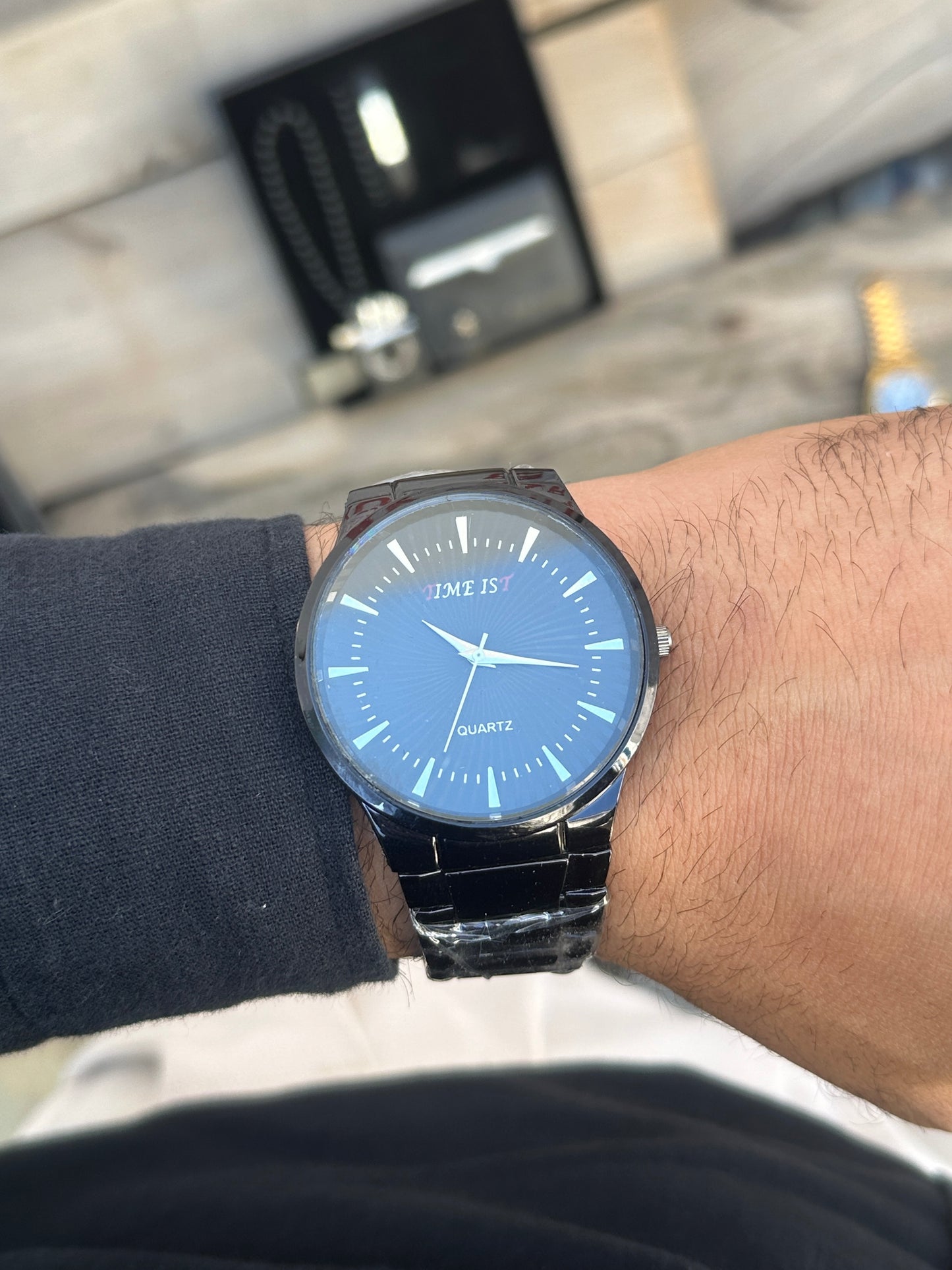 Lux Kordona İsim Yazılabilir Erkek Çakmaklı Saat Kombini