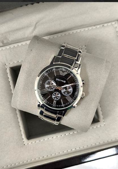 Kişiye Özel Kordonu İsim Yazılır Saat Siyah Gümüş