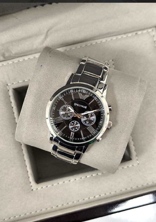 Kişiye Özel Kordonu İsim Yazılır Saat Siyah Gümüş