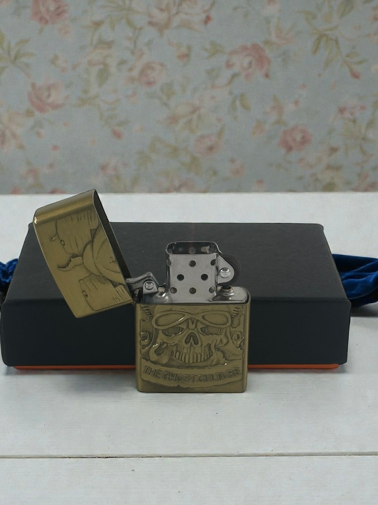 Kurukafa Figürlü Taşlı Zippo Model Lüks Çakmak