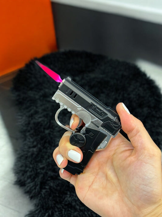 Stres Çarkı Renkli Alevli Tabanca Çakmak 6282