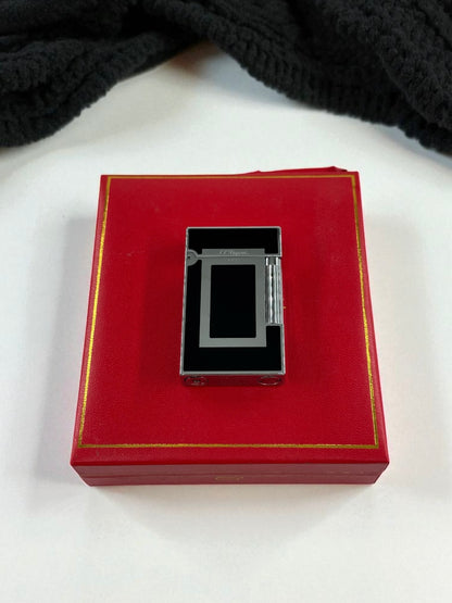 Derui Lux Siyah Gümüş Gazlı Çakmak 1312