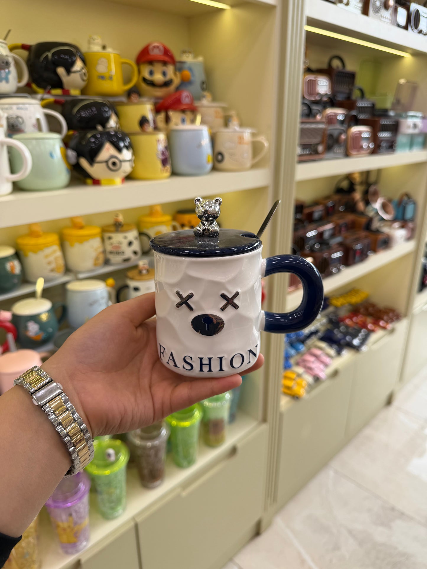 X Fashion Cool Ayı Figürlü Kapaklı Kupa Bardak