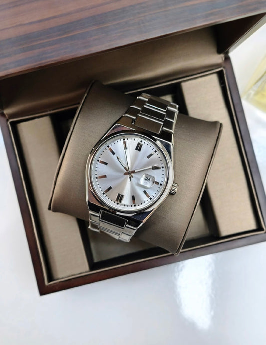 Kişiye Özel Kordonu İsim Yazılır Saat Beyaz Gümüş