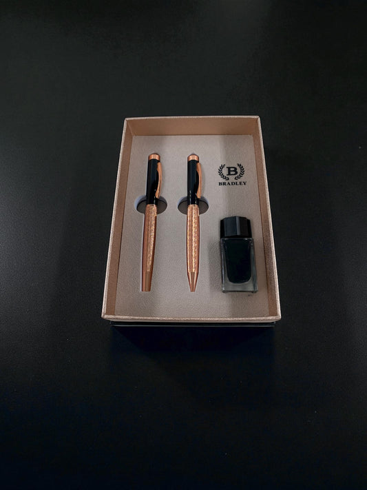 Lüks Siyah Rose Gold Kalem Seti
