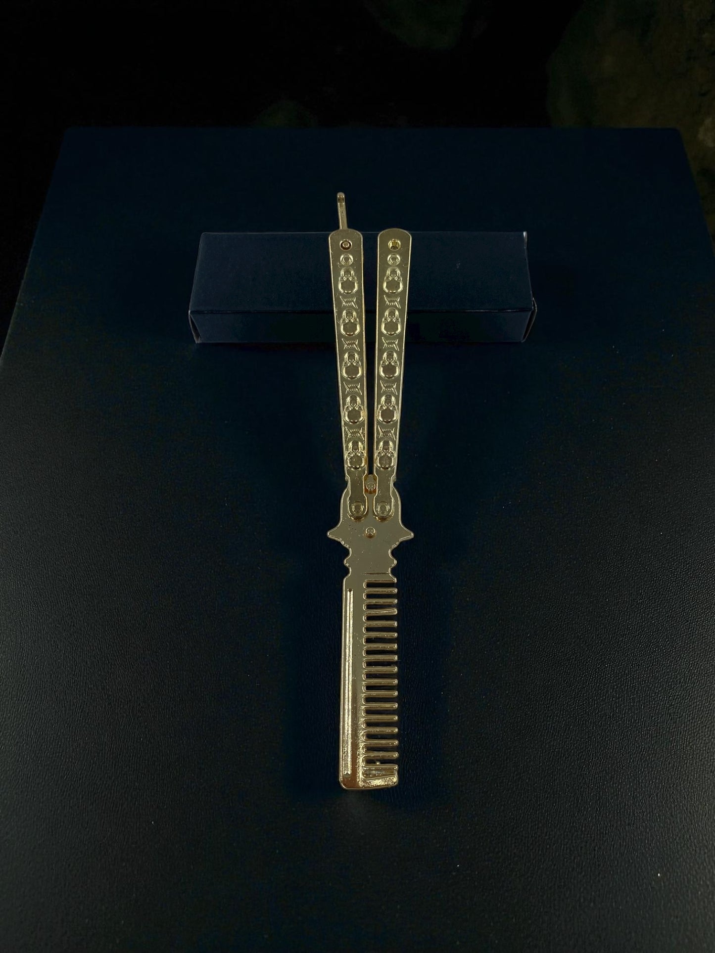 Altın Renk Desenli Kelebek Tarak