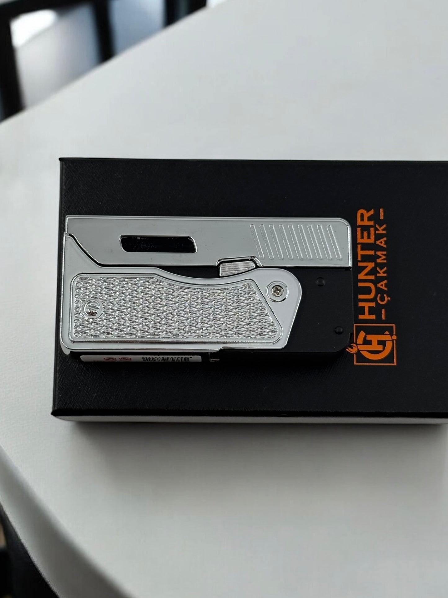 Hem Şarjlı Hem Gazlı Katlanır Tabanca Şeklinde Çakmak 5331