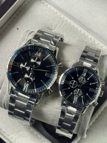 Kişiye Özel Kordonu İsim Yazılır Çelik Çift Saati