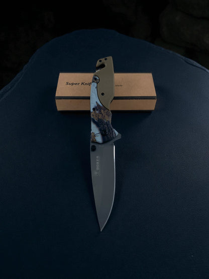 Kum Rengi  Katlanır Kamuflaj Gövdeli  Çelik Çakı