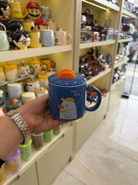 Ördek Figürlü Kapaklı Kupa Bardak