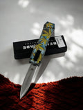 Benchmade Renkli İçten Çıkmalı Çakı 0879 Yaprak Desenli