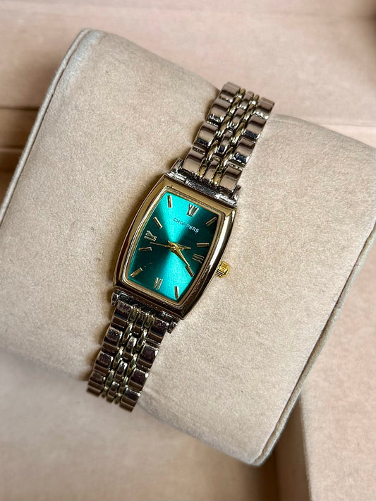 Kişiye Özel Kordonuna İsim Yazılır Kadın Saat Yeşil Gümüş