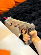 Metal Beretta Model Standlı Tabanca Çakmak 1511