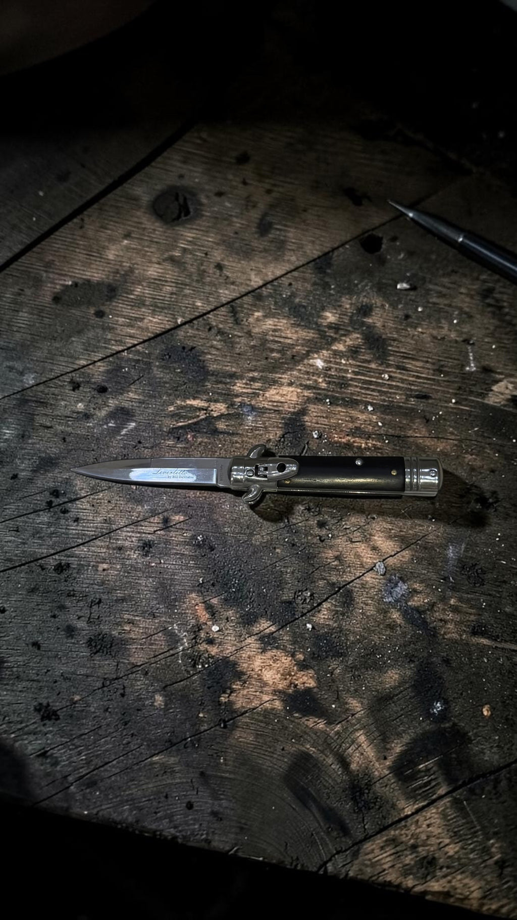 Orjinal Otomatik Sustalı Kemere Stiletto Çakı