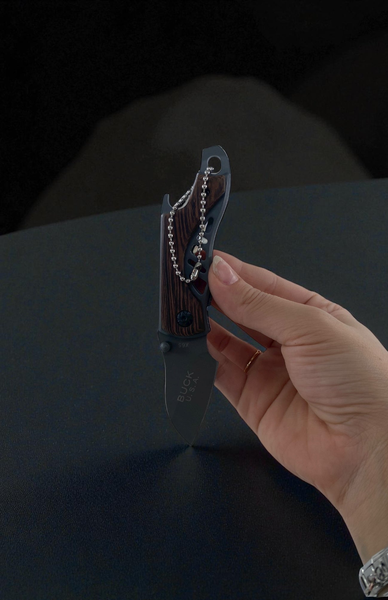 Buck USA Mini Taktik Ahşap Desenli Çakı