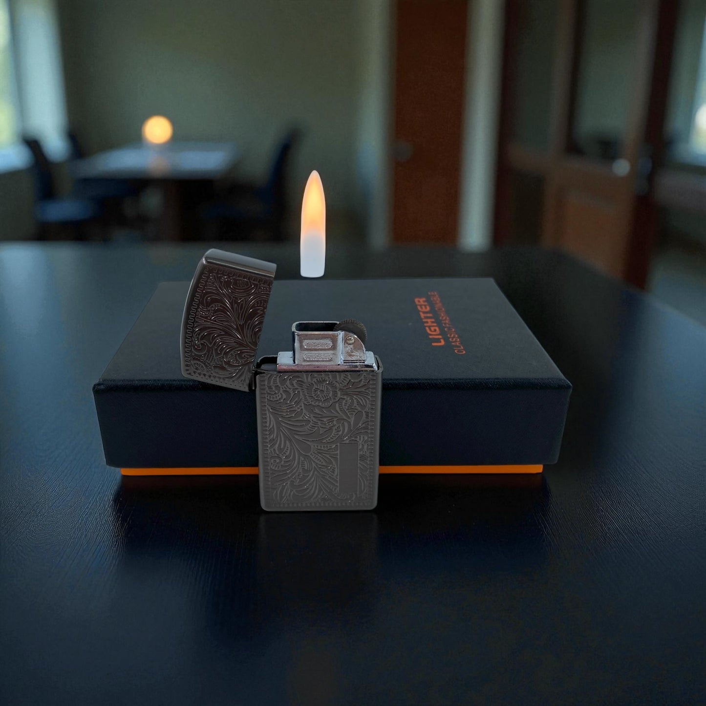 Klasik Desenli Metal Gazlı Çakmak