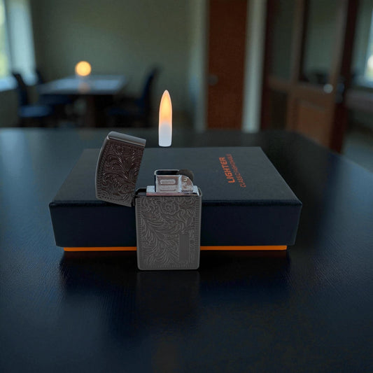 Klasik Desenli Metal Gazlı Çakmak