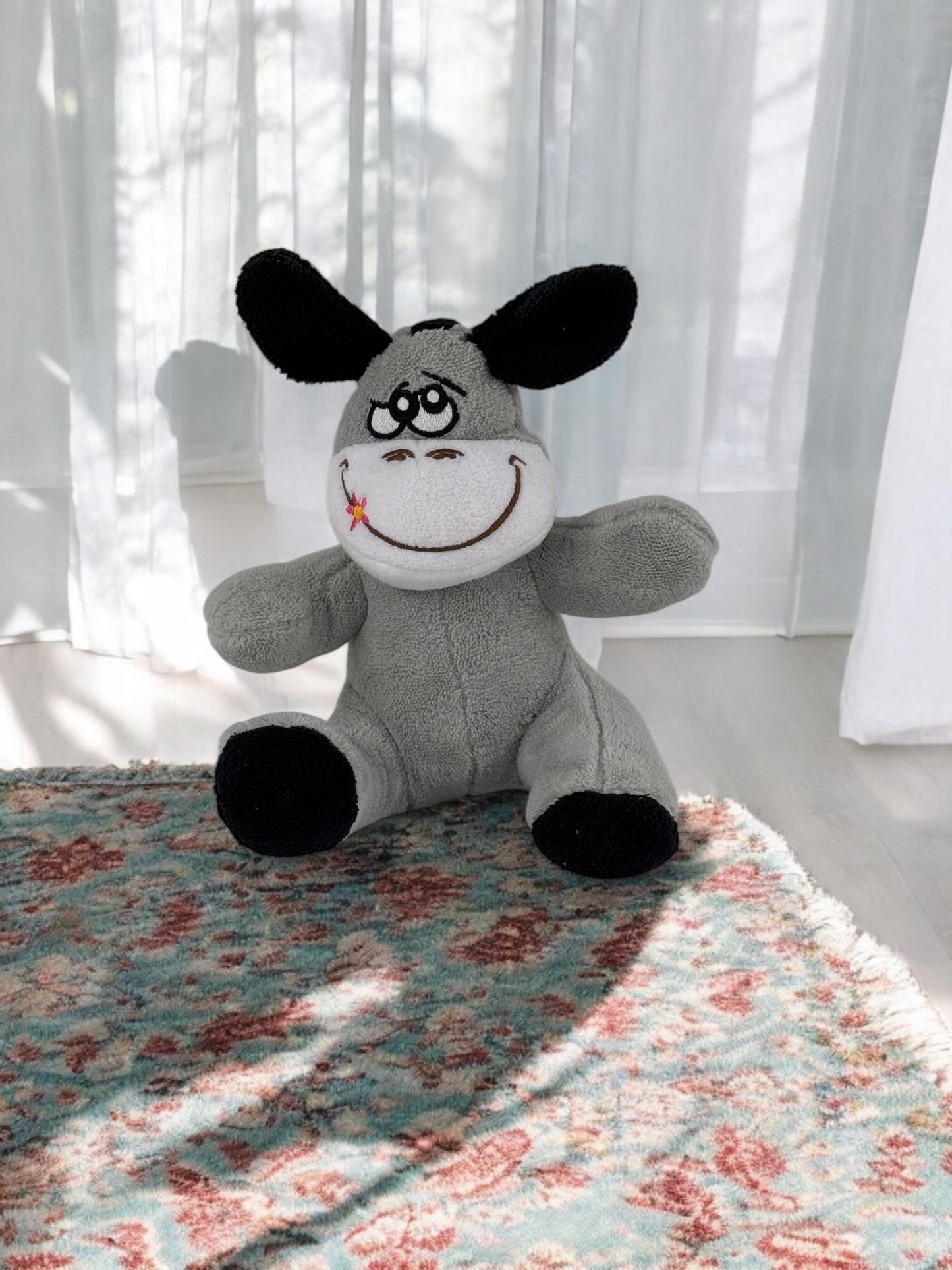 Sevimli Baskılı Peluş Eşek