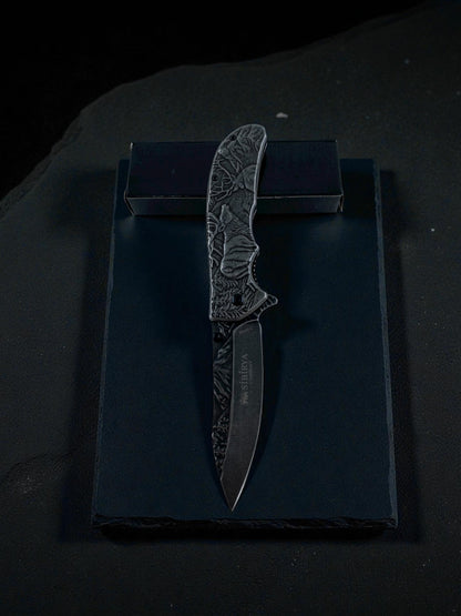 Sibirya Metal Geyik Desenli Katlanır Çakı