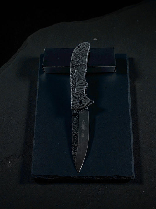 Sibirya Metal Geyik Desenli Katlanır Çakı