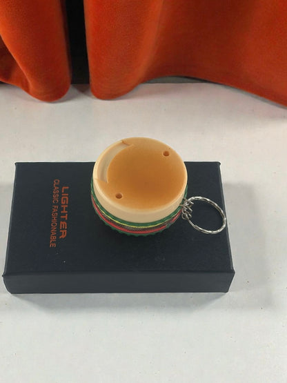 Hamburger Şeklinde Renkli Alevli Pürmüzlü Çakmak