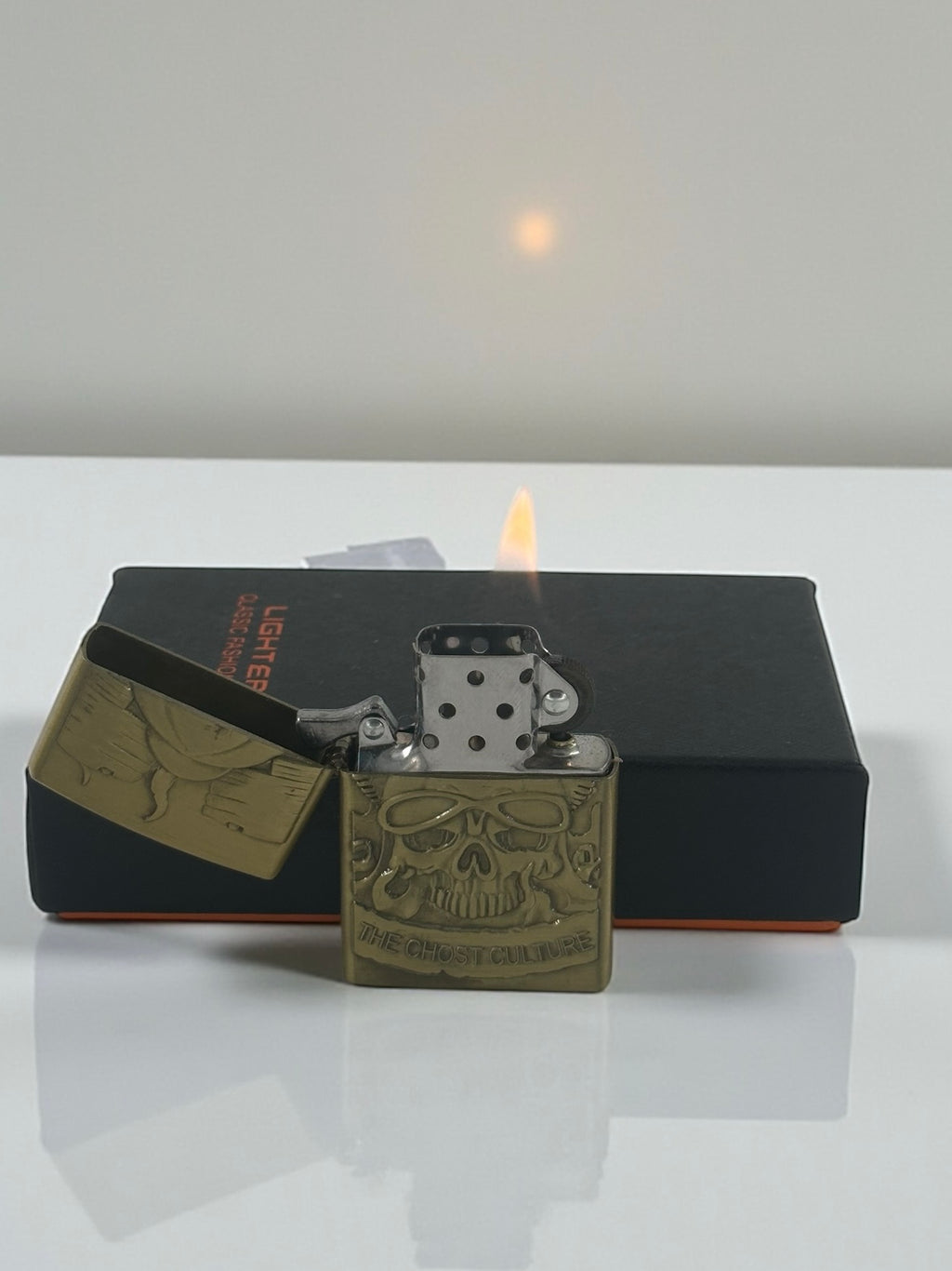 Kurukafa Figürlü Taşlı Zippo Model Lüks Çakmak