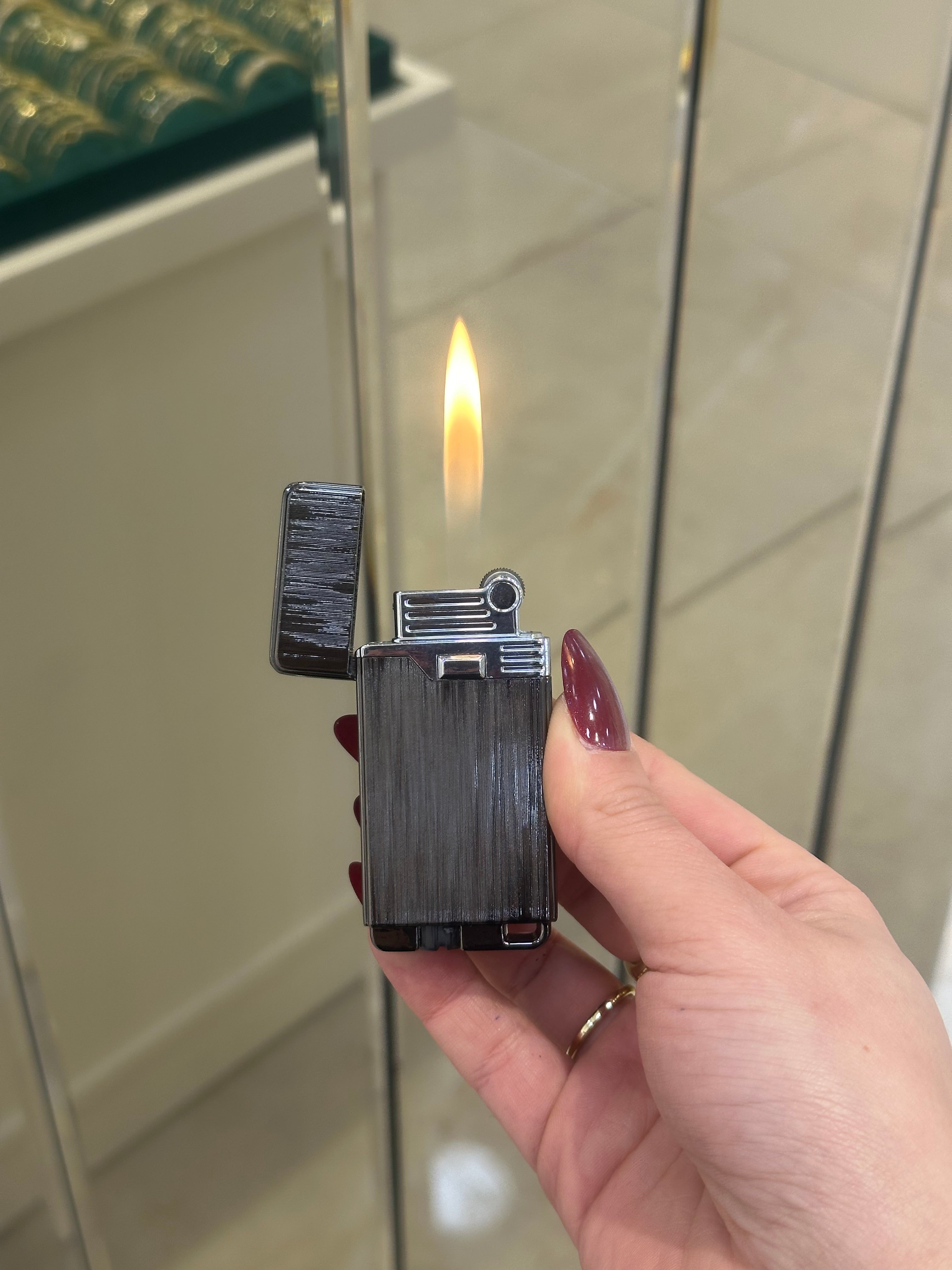 Slim Çift Yanan Çift Yanışlı Metal Çakmak
