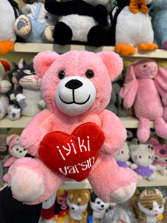 İyiki Varsın Baskılı Kalpli Ayıcık