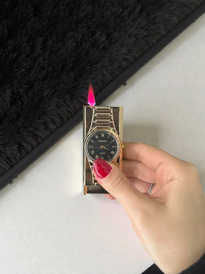 Lüks Kol Saat Görünümlü Renkli Alevli Çakmak