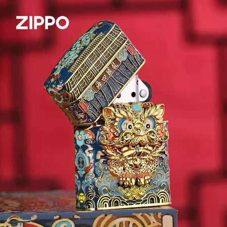 Oriental Guardian Lion / Lion Dance Özel Seri Orjinal Limited Edition Asya Zipo