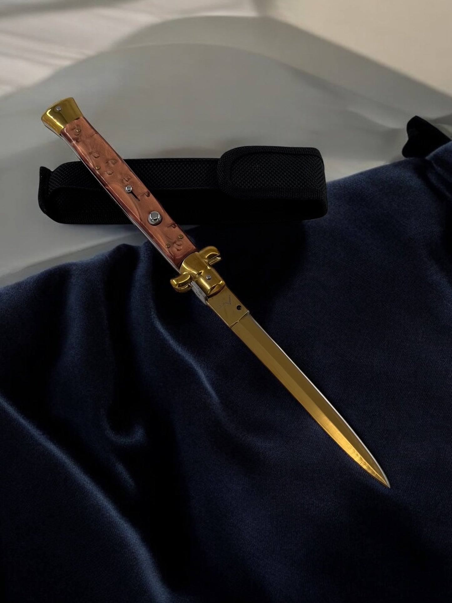 Orjinal AKC İtalyan Sustalı 33 cm Çakı Kahve 2211