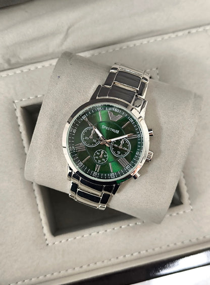 Kişiye Özel Kordonu İsim Yazılır Saat Yeşil Gümüş