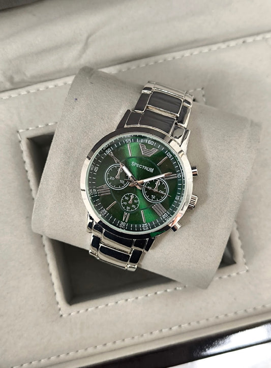 Kişiye Özel Kordonu İsim Yazılır Saat Yeşil Gümüş