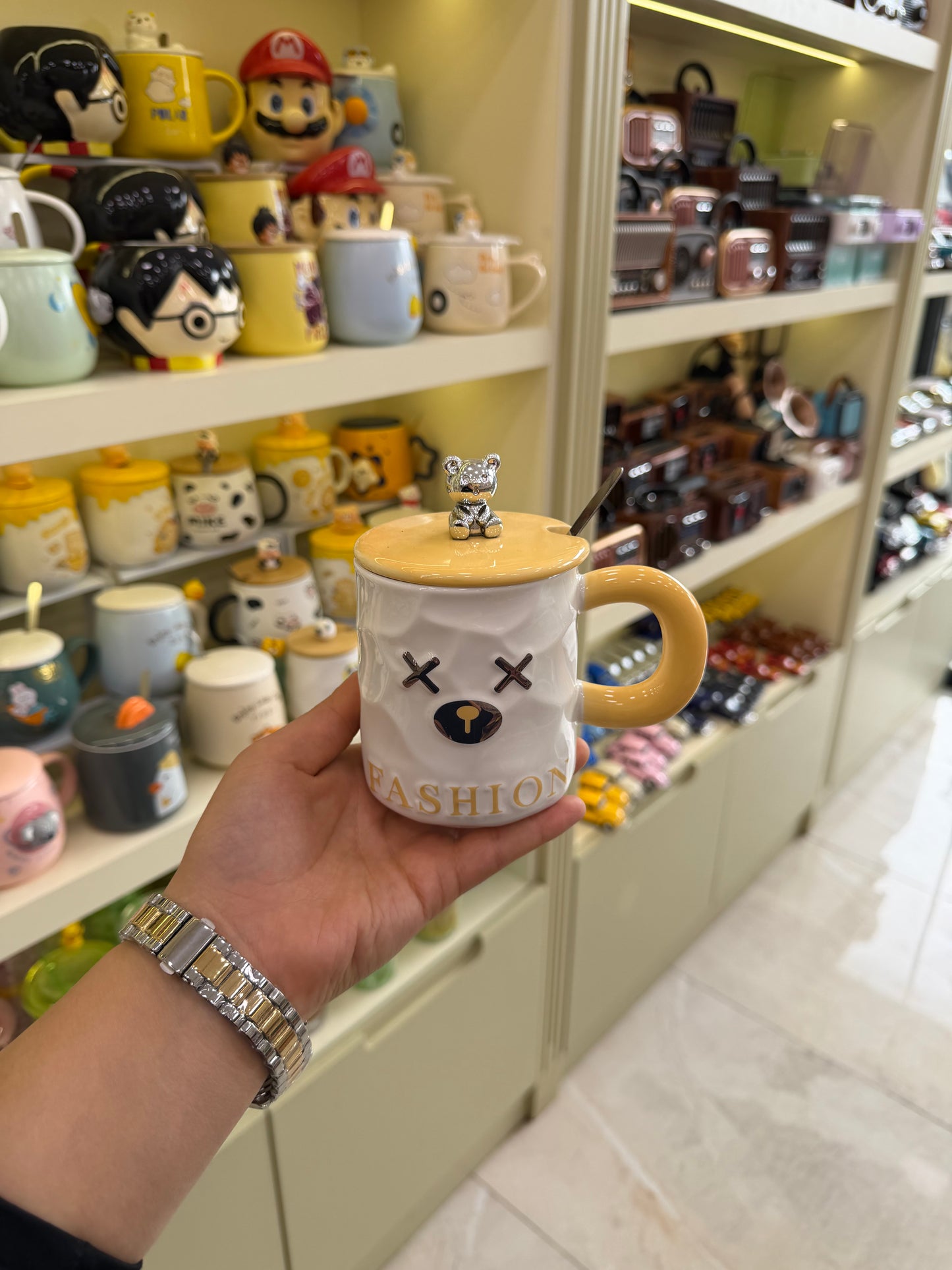 X Fashion Cool Ayı Figürlü Kapaklı Kupa Bardak