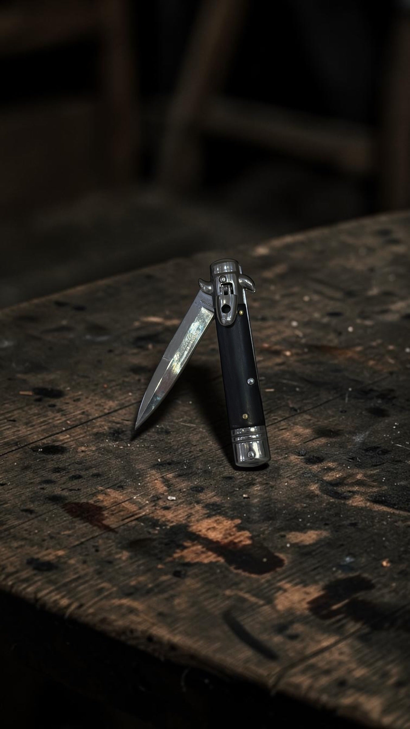 Orjinal Otomatik Sustalı Kemere Stiletto Çakı