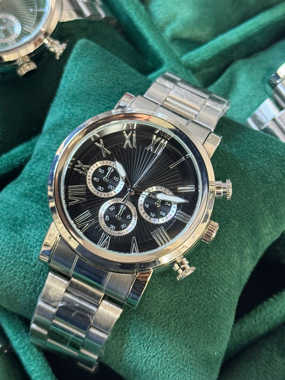 Kişiye Özel Kordonu İsim Yazılır Saat Siyah Gümüş