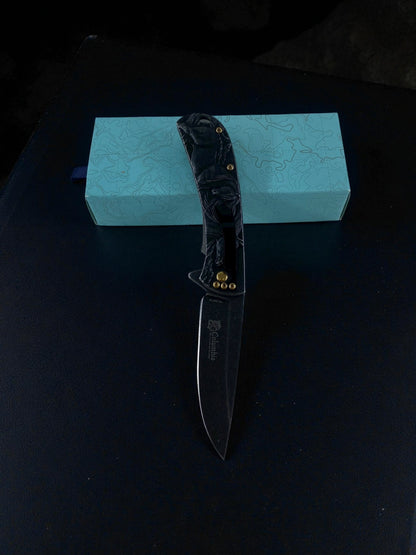 At Figürlü Altın Detaylı Çakı