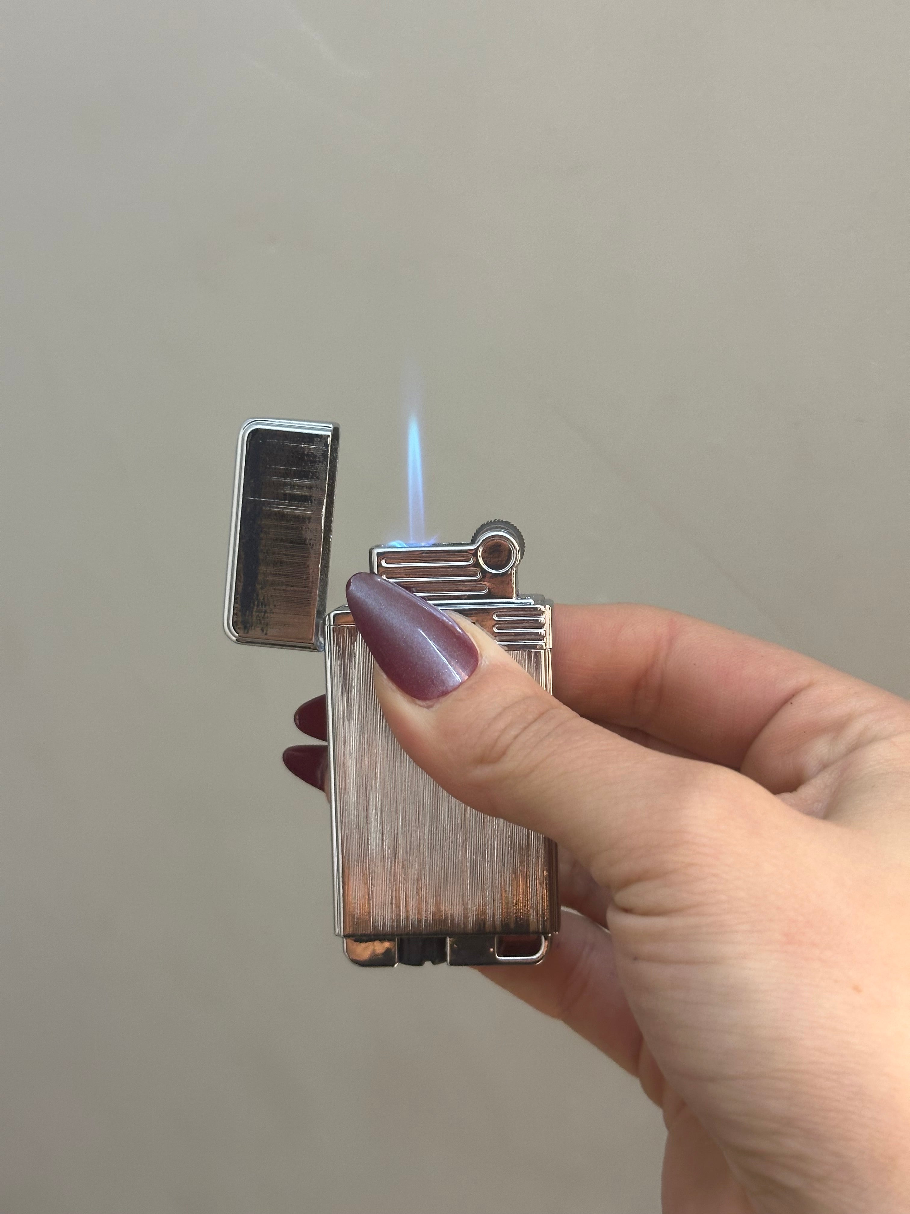Slim Çift Yanan Çift Yanışlı Metal Çakmak