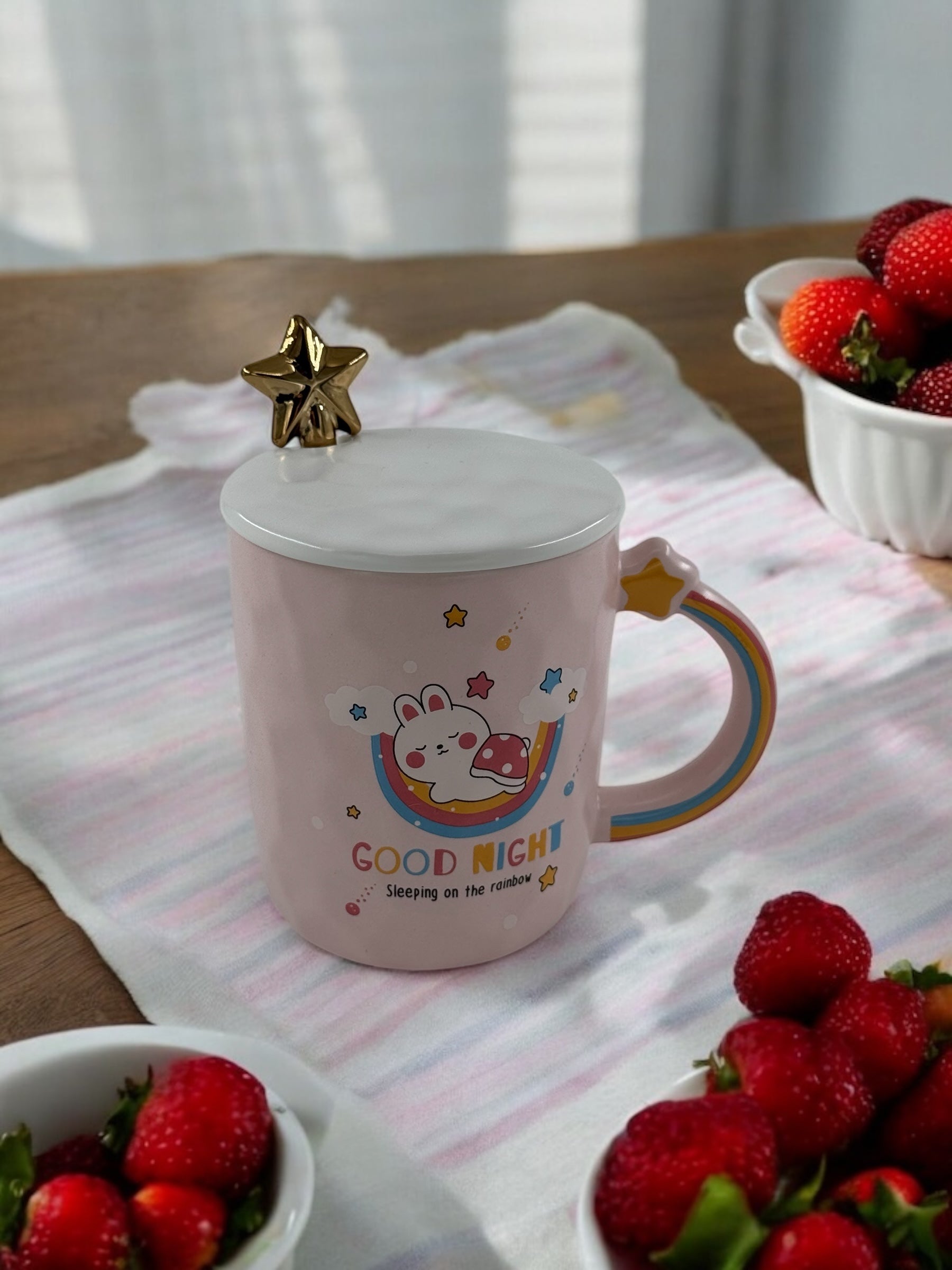 Gökkuşağı Tasarımlı Porsele Kupa 2-363
