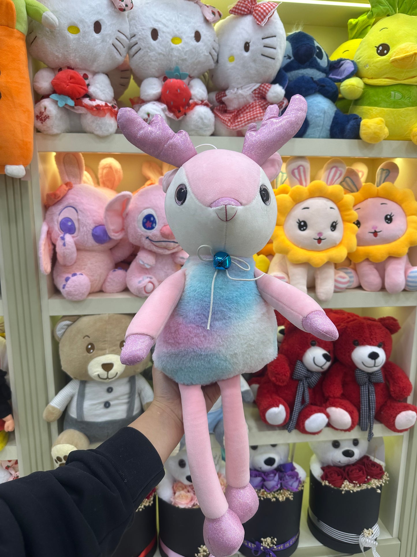 Geyik Uzun Ayaklı Pembe Peluş