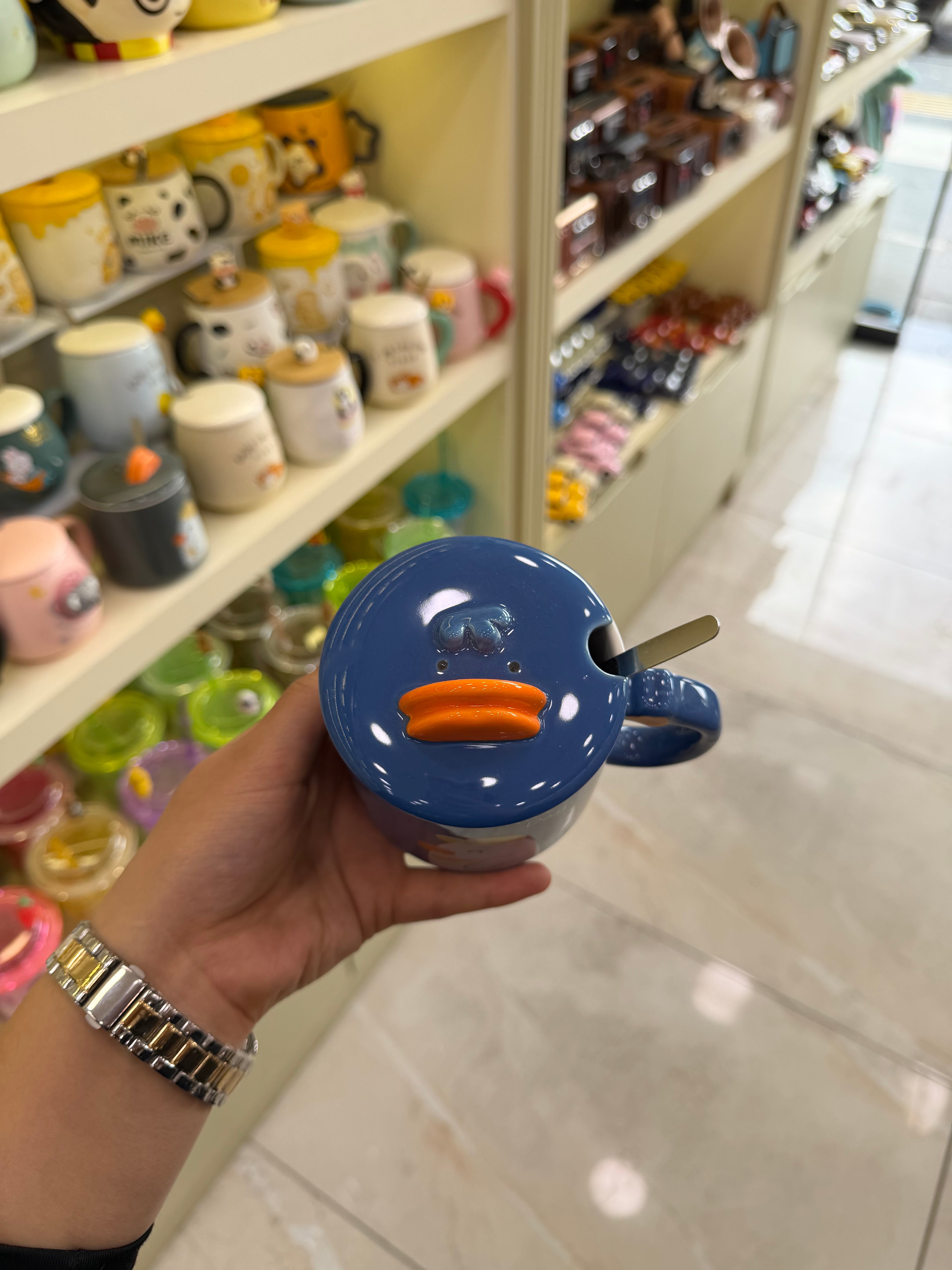 Ördek Figürlü Kapaklı Kupa Bardak