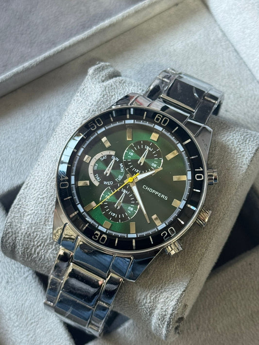 Kişiye Özel Kordonu İsim Yazılır Saat Yeşil Gümüş