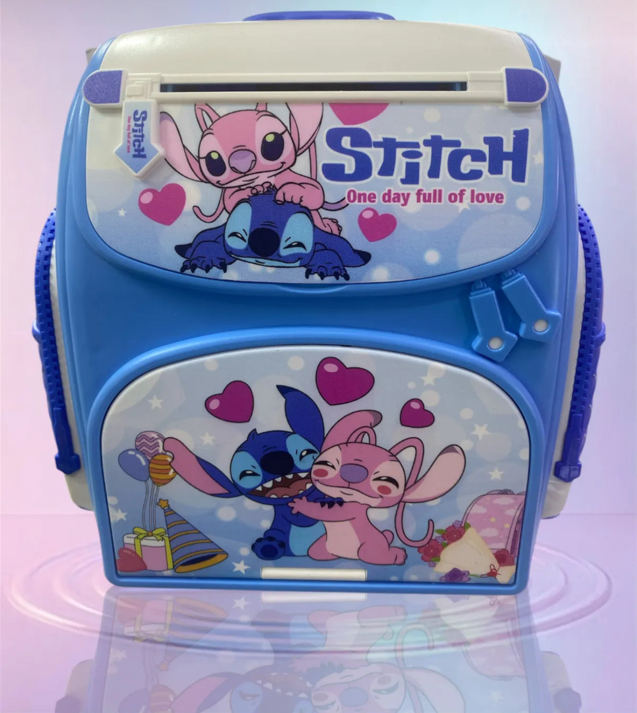 Stitch Karakter Şifreli Çanta Şeklinde Kasa Kumbara 3037