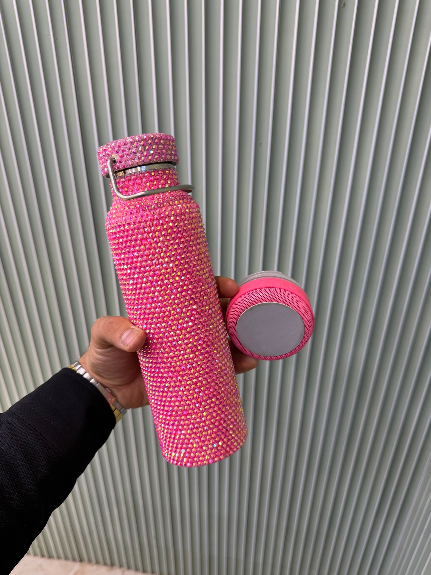 Bluetooth Hoparlörlü Taşlı Termos 500 ml